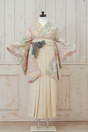 KR-127/ペールグリーン小花　卒業袴