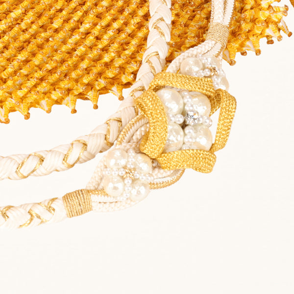 【販売】振袖小物3点 Mセット 黄色/からし色/古典.