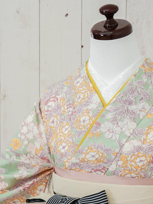 KR-127/ペールグリーン小花　卒業袴