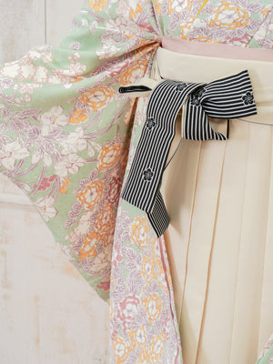 KR-127/ペールグリーン小花　卒業袴