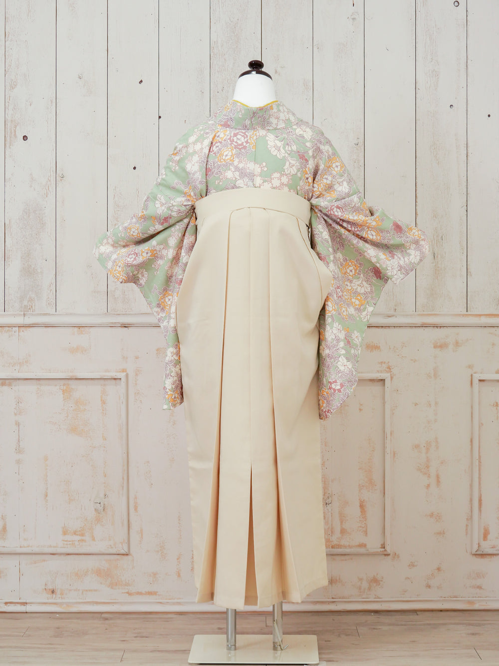 KR-127/ペールグリーン小花　卒業袴