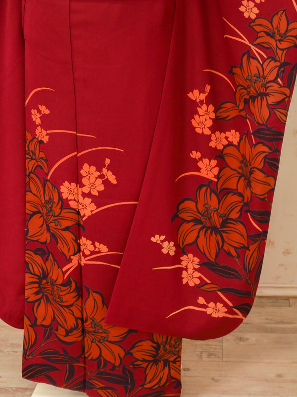 FR-015　赤地百合　振袖