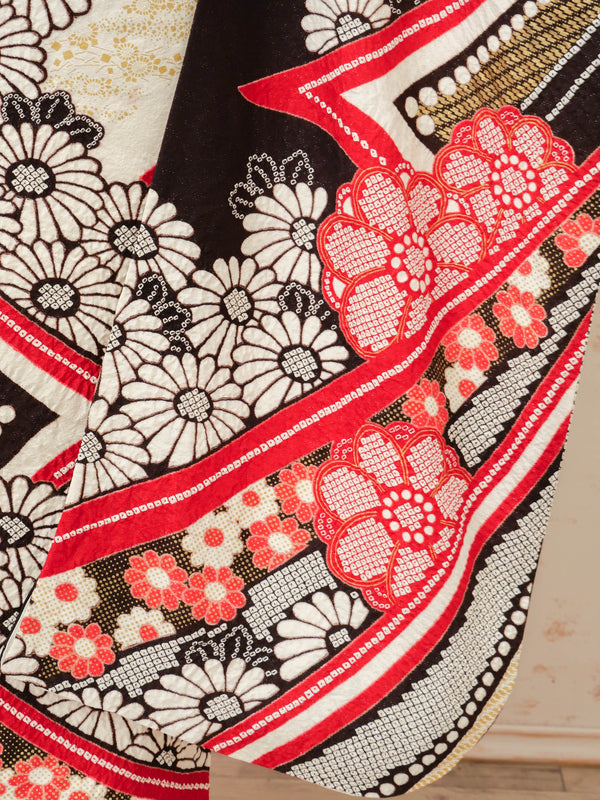 FR-016　茶色地赤しぼり　振袖