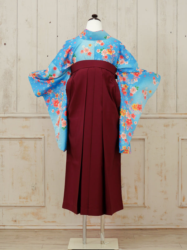 KR-126/水色小花柄　卒業袴