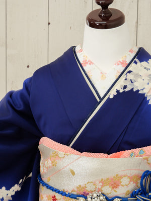 FR-017　紺地牡丹　振袖