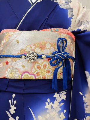 FR-017　紺地牡丹　振袖