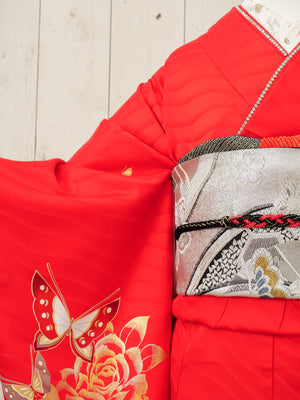 FR-018　赤地蝶　振袖