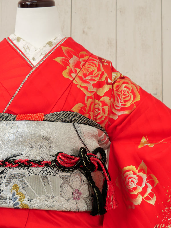 FR-018　赤地蝶　振袖