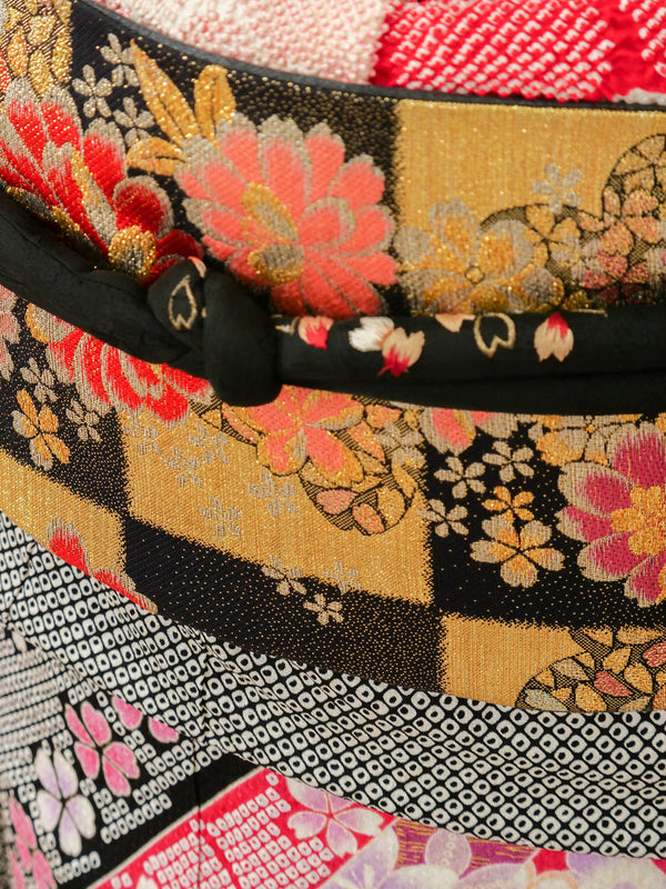 FR-019　黒しぼりピンク　振袖