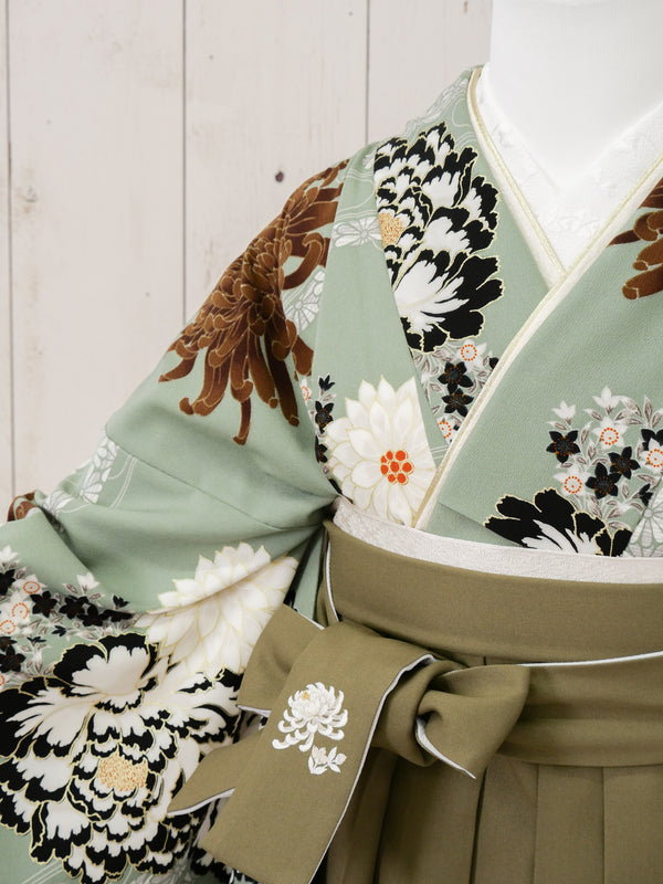 KR-133/玉城ティナ×紅一点モスグリーン　卒業袴