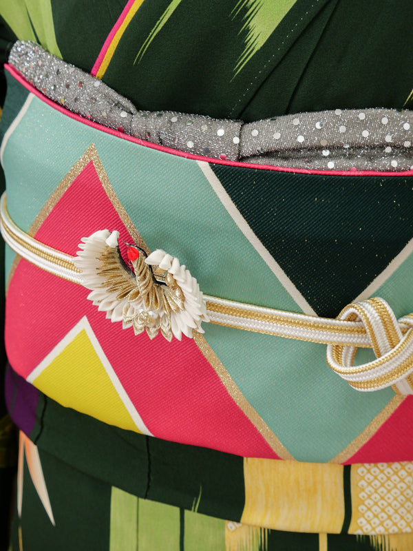 FR-001   　緑地モダン柄　振袖