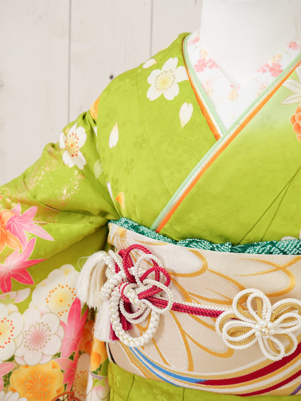 FR-011　黄緑地古典　振袖