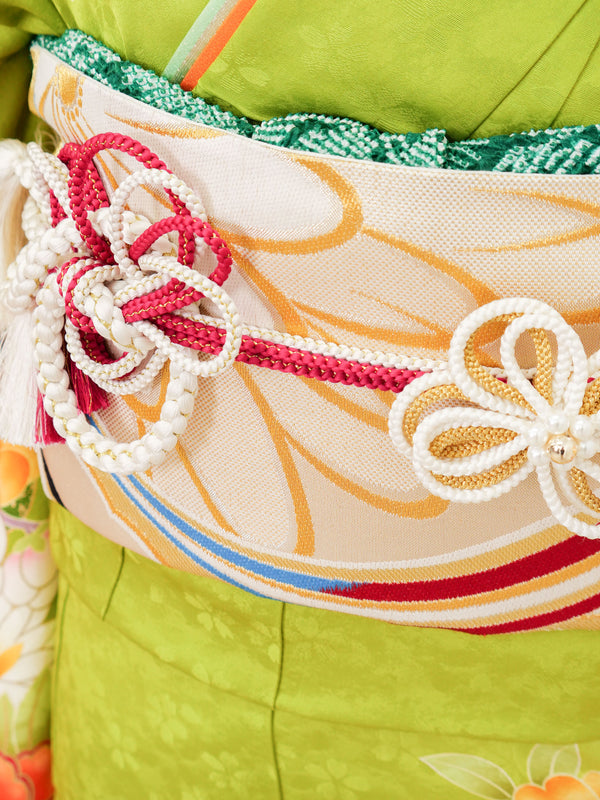 FR-011　黄緑地古典　振袖