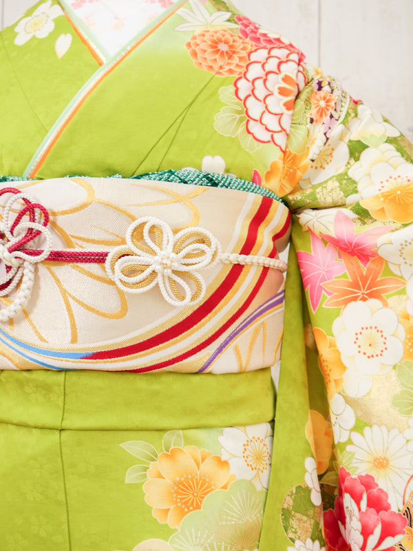 FR-011　黄緑地古典　振袖