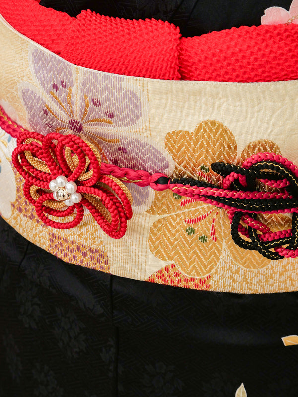 FR-028　黒地花籠　振袖