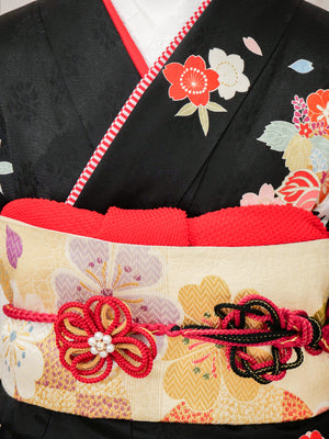 FR-028　黒地花籠　振袖