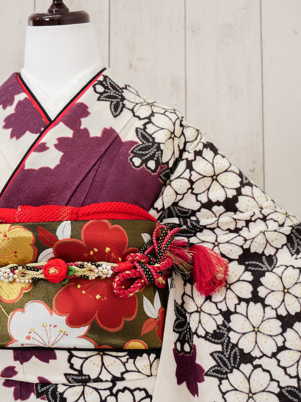 FR-030  紫しぼり　振袖