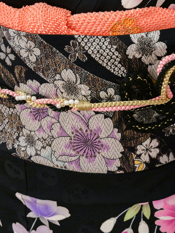 FR-031　黒地ピンク　振袖