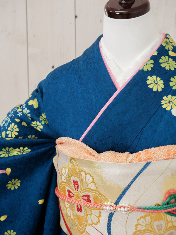 FJ-005   青緑黄色小花　振袖