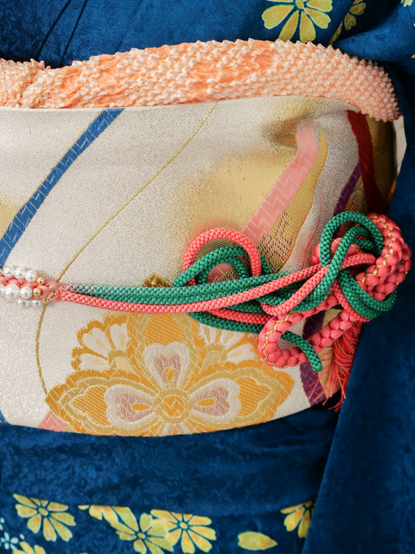 FJ-005   青緑黄色小花　振袖