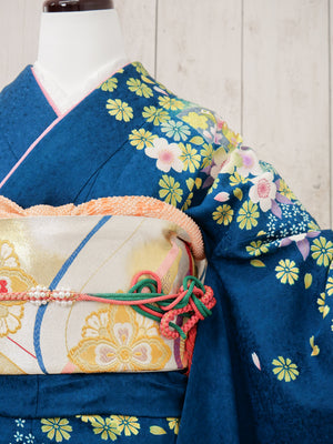 FJ-005   青緑黄色小花　振袖