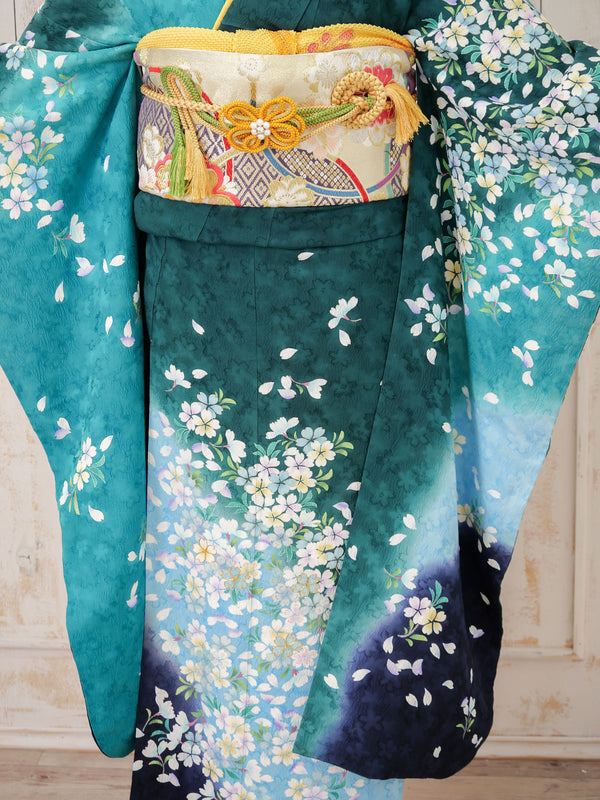 FJ-001   青緑小花　振袖