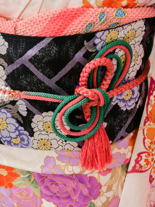 FR-008　白地パープル 桂由美　振袖