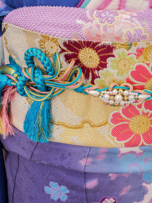 FR-086   青地ピンクグラデ　振袖