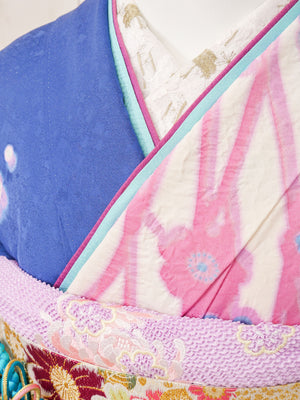 FR-086   青地ピンクグラデ　振袖