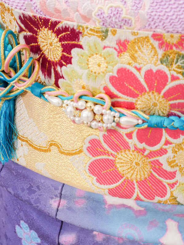 FR-086   青地ピンクグラデ　振袖