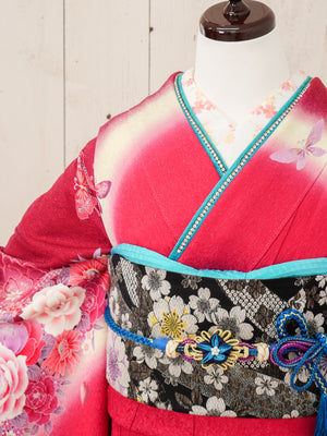 FR-044　ビビットピンク花　振袖