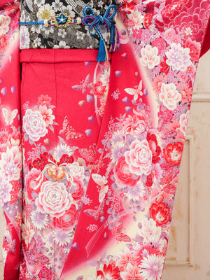 FR-044　ビビットピンク花　振袖