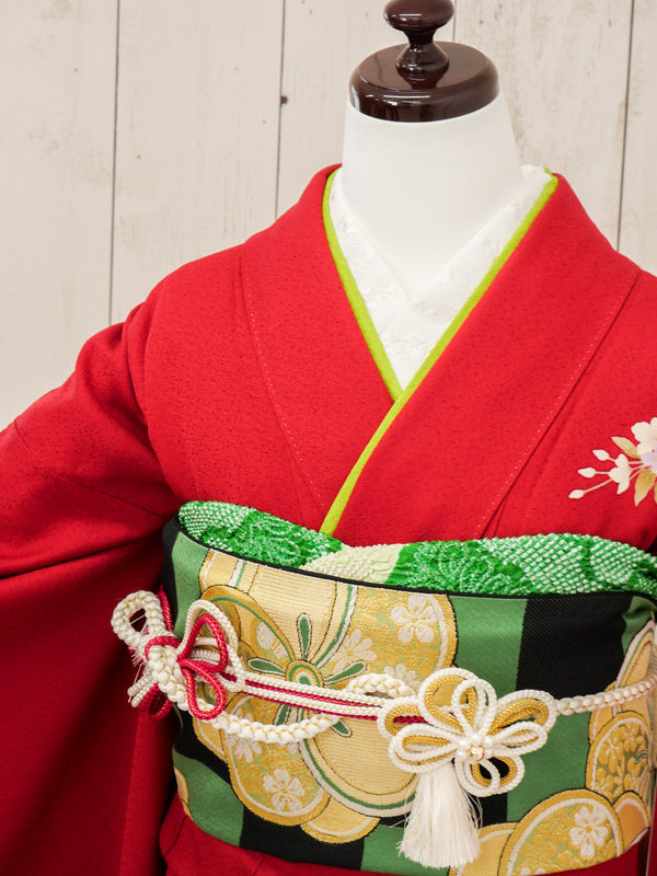 FR-047   赤地枝桜　振袖