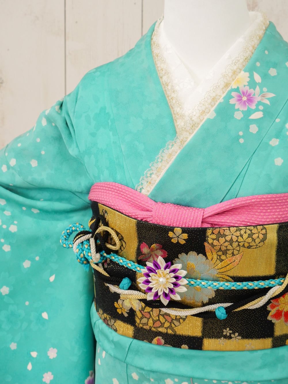 FR-050　エメラルドグリーン　振袖