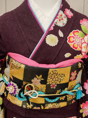 FR-052   紫地ピンク古典　振袖