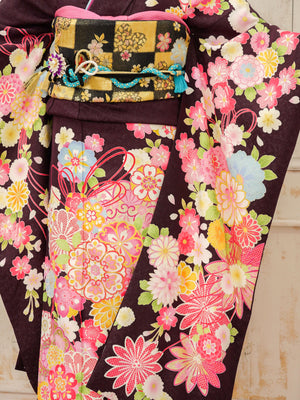 FR-052   紫地ピンク古典　振袖