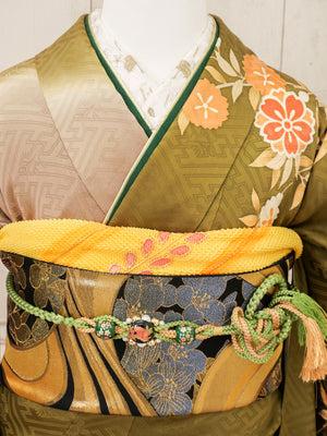 FR-054   抹茶地御所車　振袖