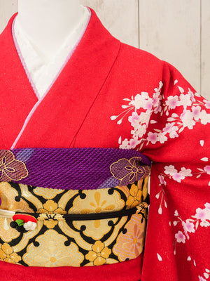FR-055　赤地枝垂れ桜　振袖