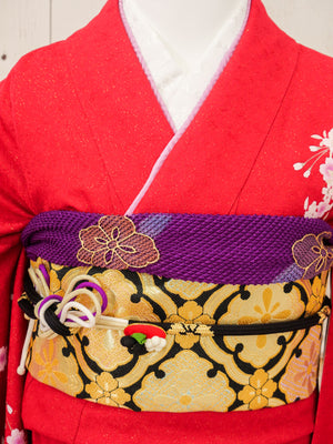 FR-055　赤地枝垂れ桜　振袖