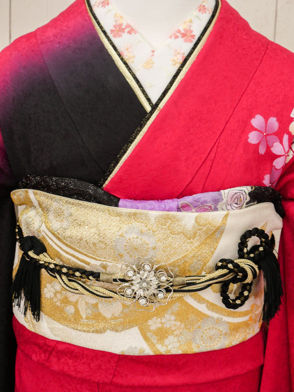 FR-056   ビビッドピンクバラ　振袖