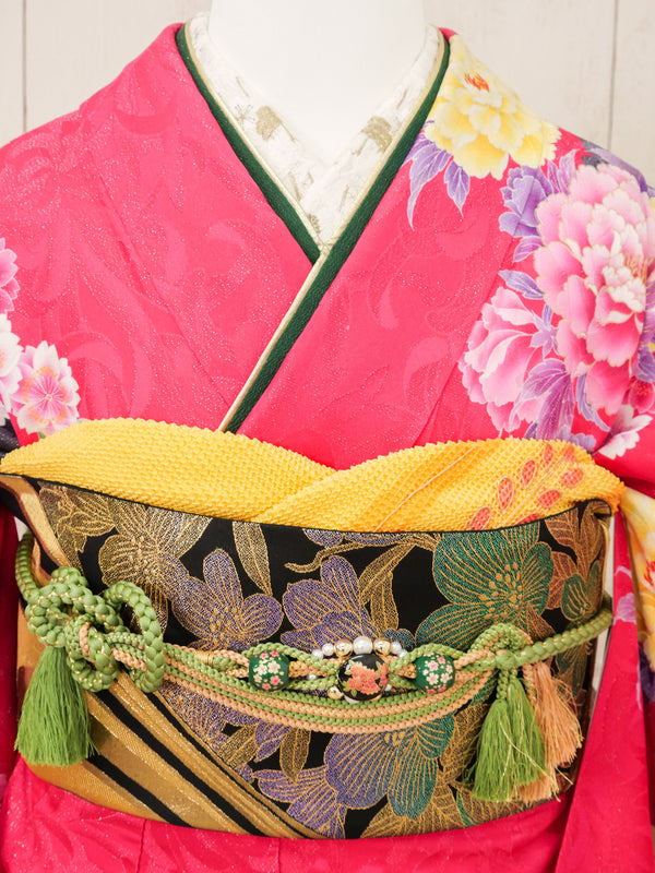 FR-057　ビビッドピンク蝶　振袖