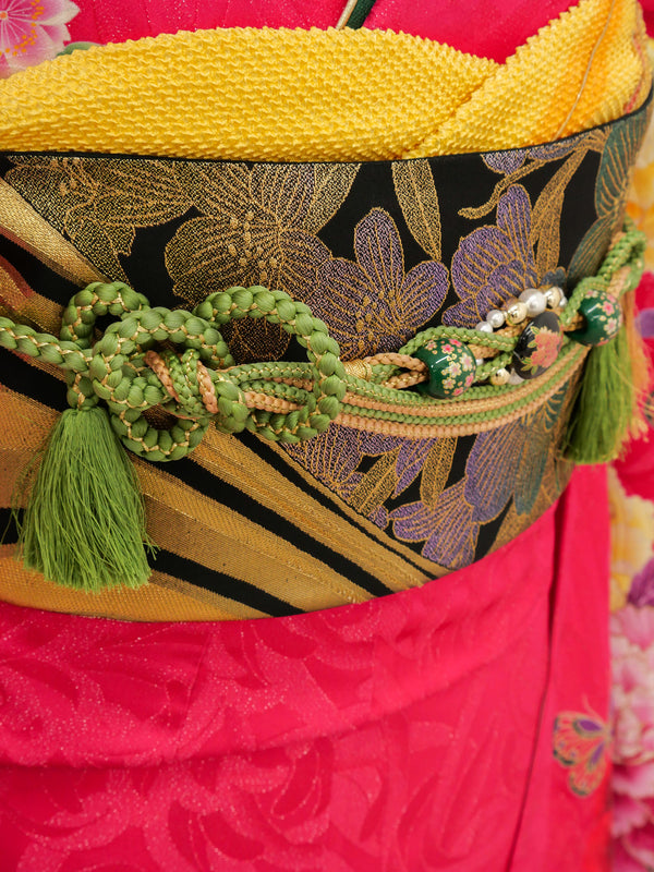 FR-057　ビビッドピンク蝶　振袖