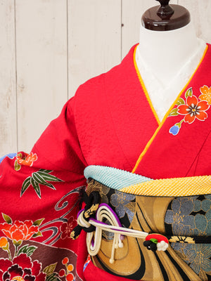 FR-058　赤地丸花古典　振袖