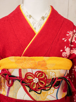 FR-060　赤地枝垂れ桜　振袖