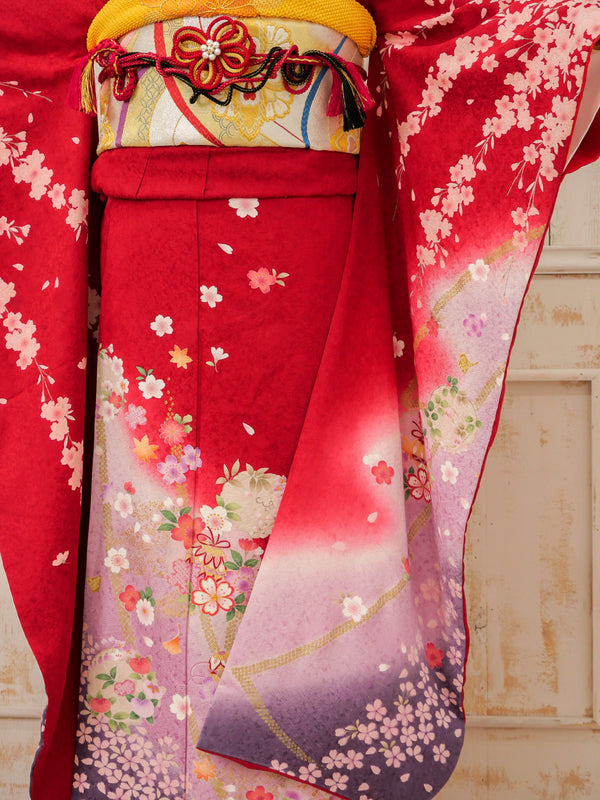 FR-060　赤地枝垂れ桜　振袖