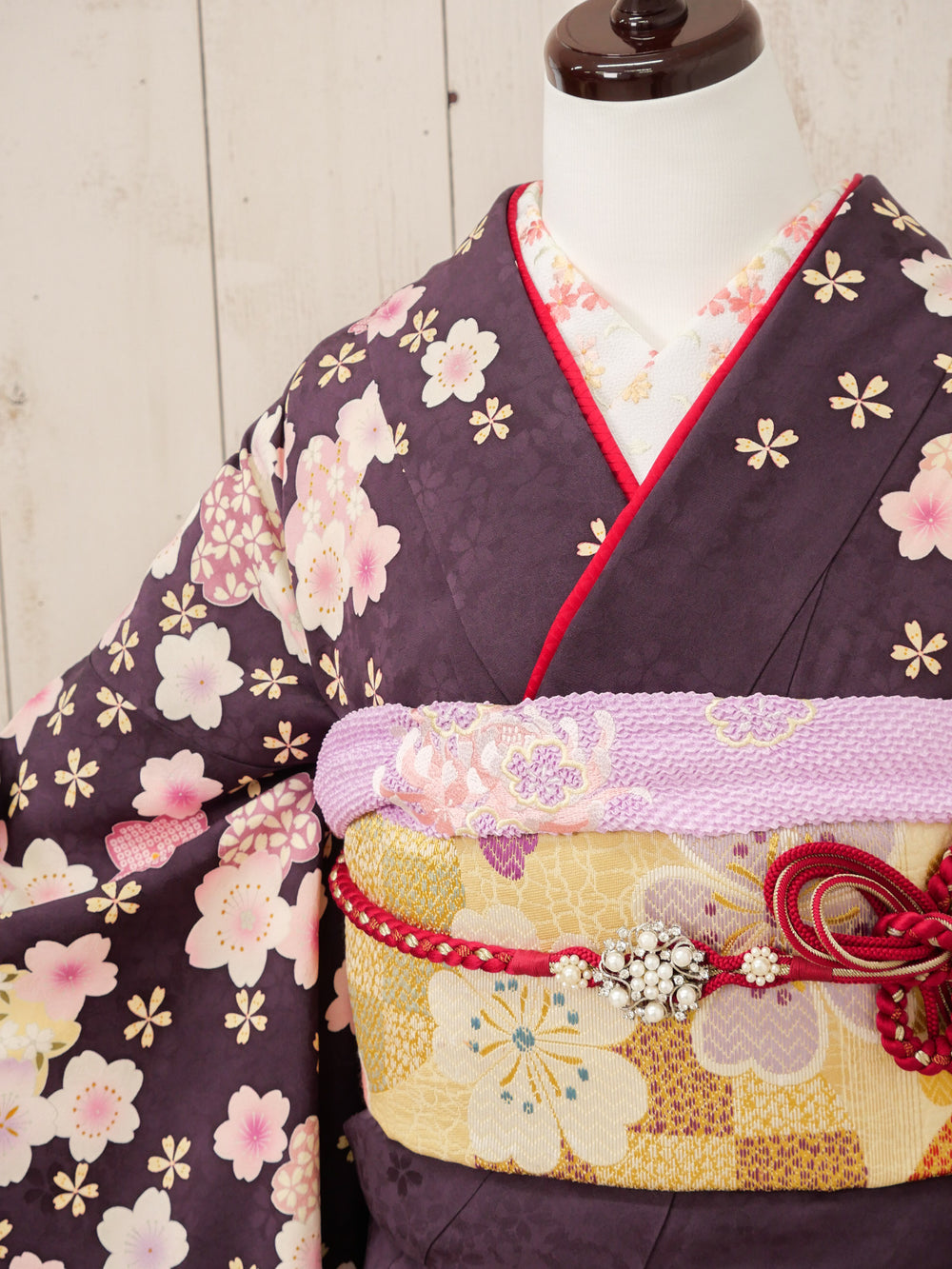 FR-062　紫地ピンク桜　振袖