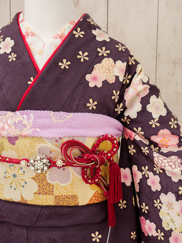 FR-062　紫地ピンク桜　振袖