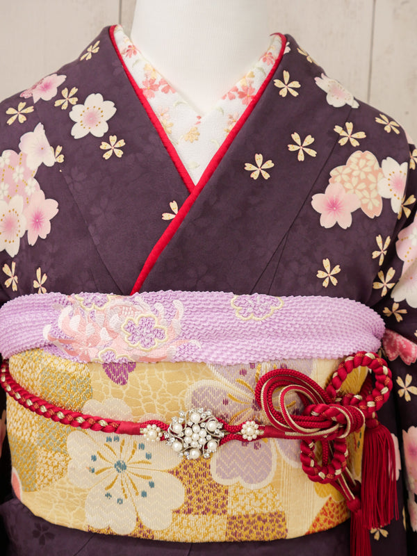 FR-062　紫地ピンク桜　振袖