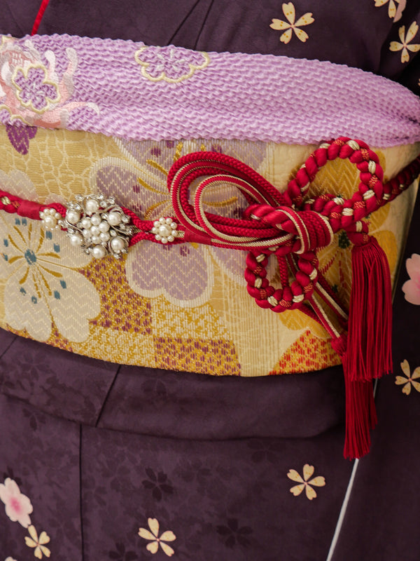 FR-062　紫地ピンク桜　振袖