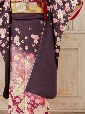 FR-062　紫地ピンク桜　振袖